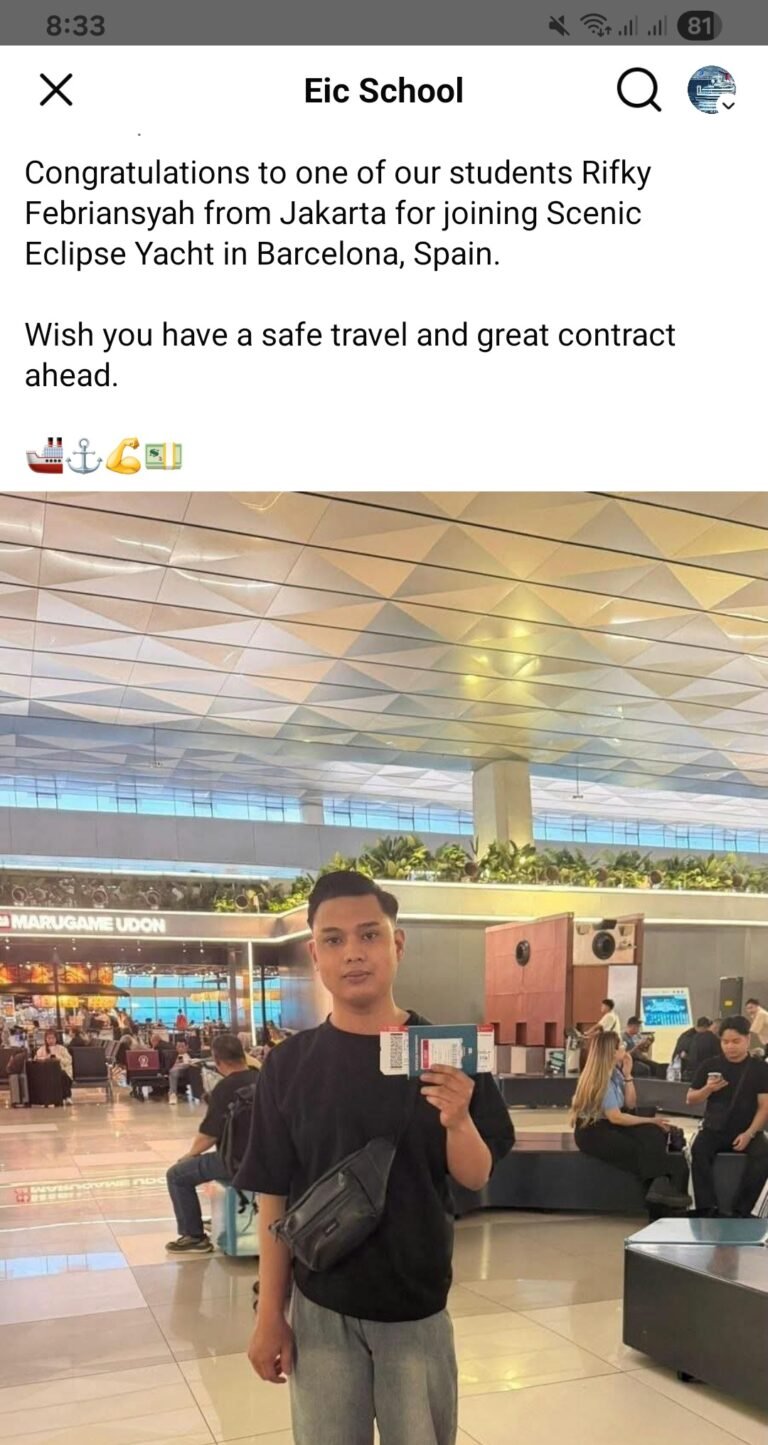 Alhamdulilah beberapa siswa diterima bekerja di berbagai perusahaan kapal pesiar